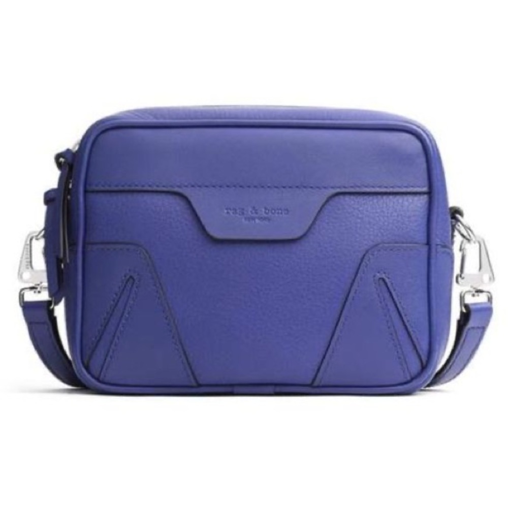 Rag and Bone Leather Cobalt Blue Mini Flight Camera Crossbody Bag